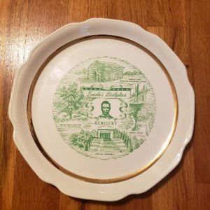 Vintage Lincoln's Birthplace Commemorative Plate